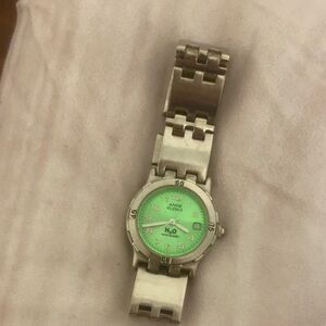 Anne Klein Silver Watch with Green Dial